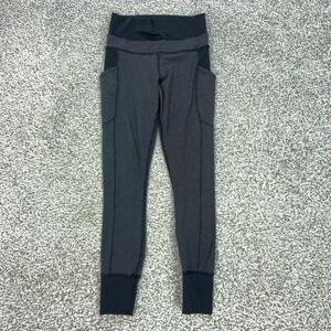 Lululemon Pants Womens Small Black Geometric High Rise Ankle Leggings Pockets